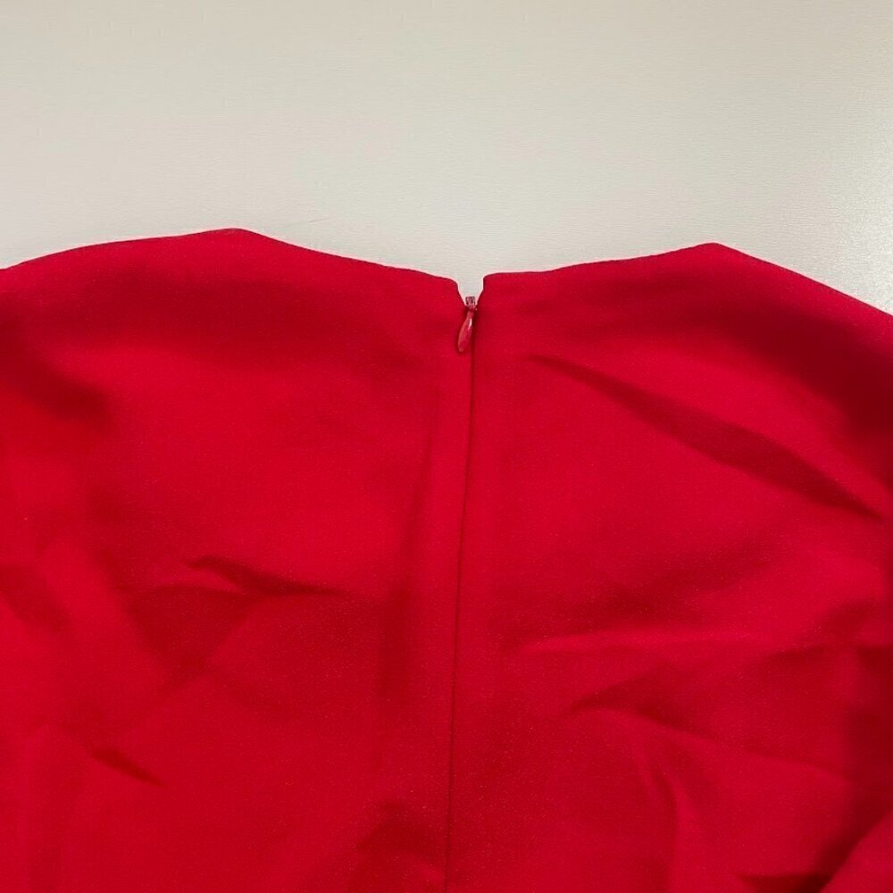 Banana Republic TALL LONG Ruffle Shift Dress Red Holiday Party Classic Career - Picture 5 of 10